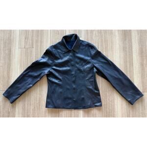 Casa Lopez Buenos Aires Size L Navy Blue Goat Leather Jacket NWOT Argentina